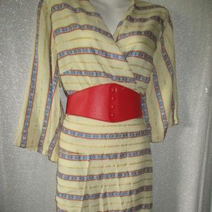 VINTAGE RAYON KIMONO ROBE DRESS ILGWU 42/44 BOHO